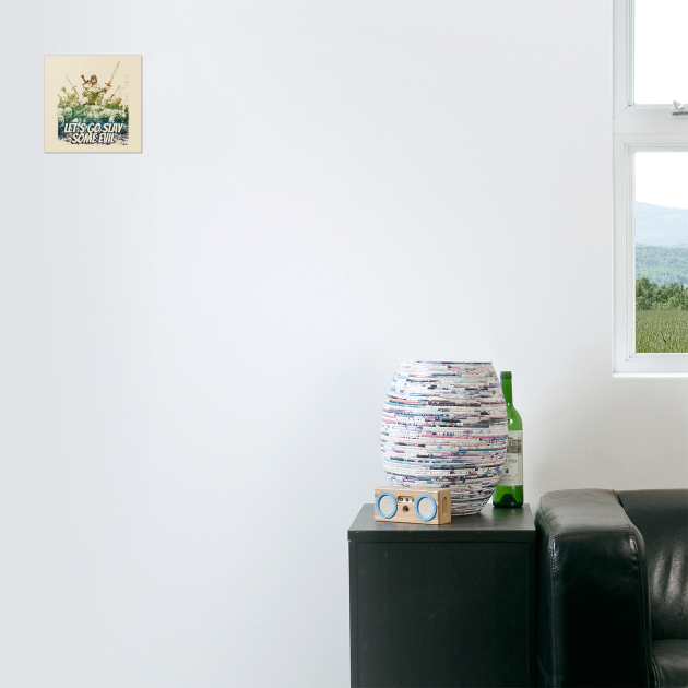 "Let's Go Slay Some Evil" Vintage Barbarian Fantasy by Nonstop Shirts